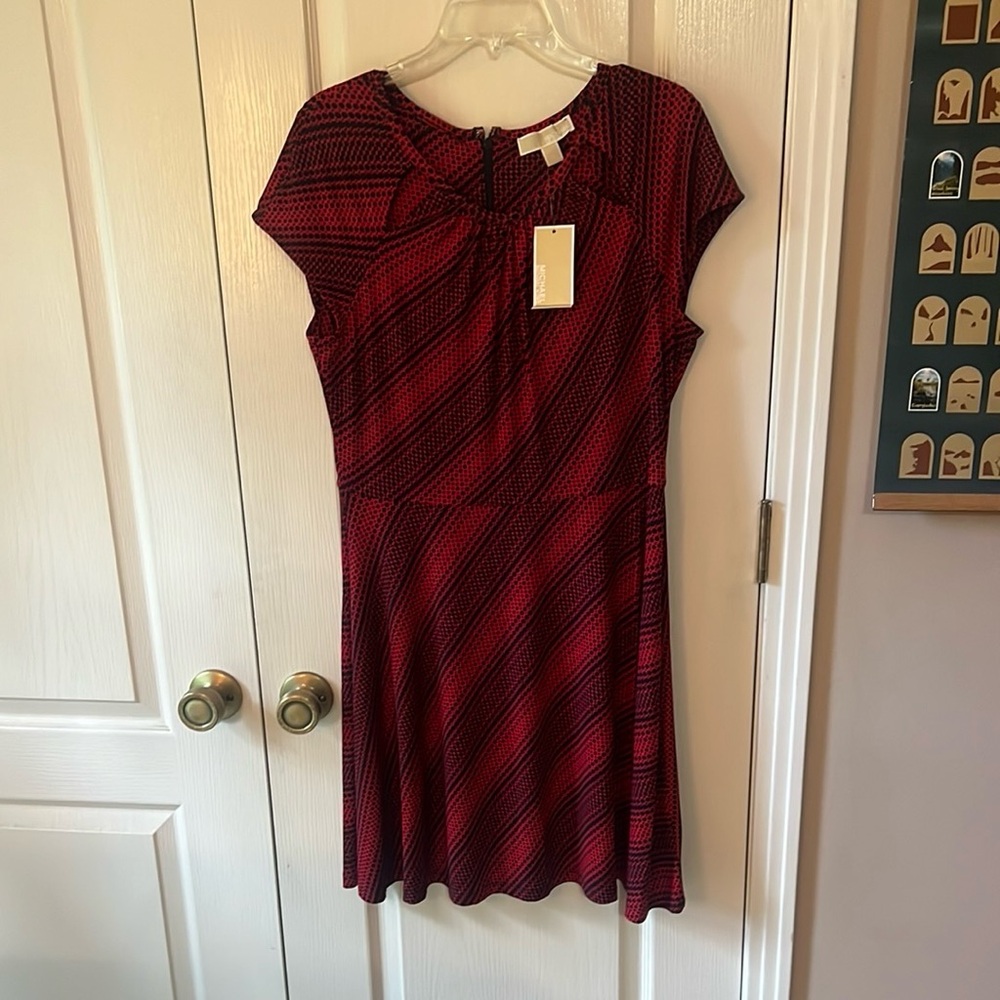 Michael Kors Red and Black Mini Dress